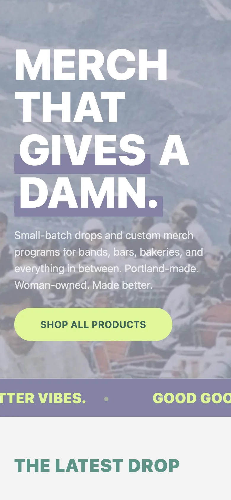 Mobile homepage
