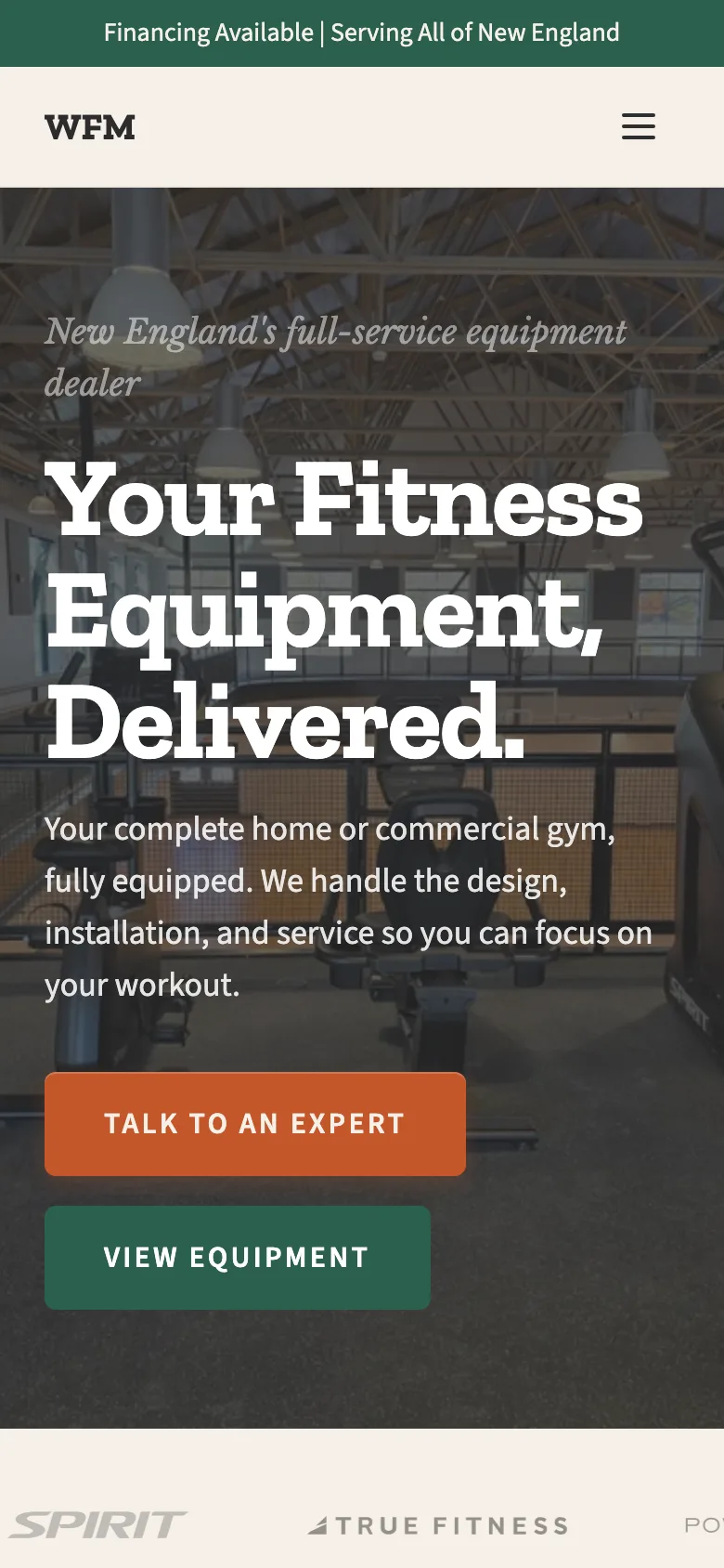 Mobile homepage
